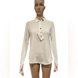 NWT Footjoy FJ Long Sleeve Stretch Polo Shirt Womens  UV Protection